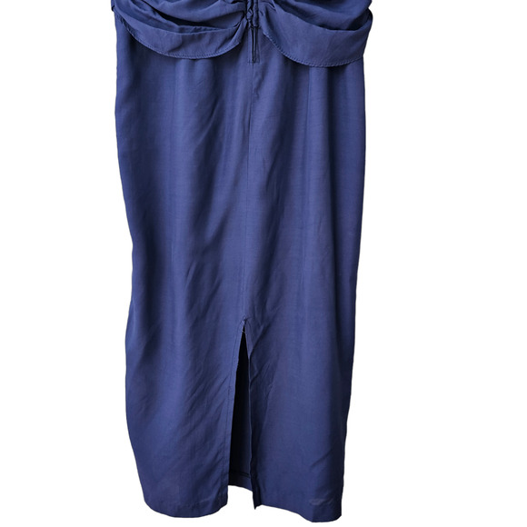 Vintage 80s Nina Piccalino Dress navy dolman statement lace collar junior 5/6 - Picture 6 of 11